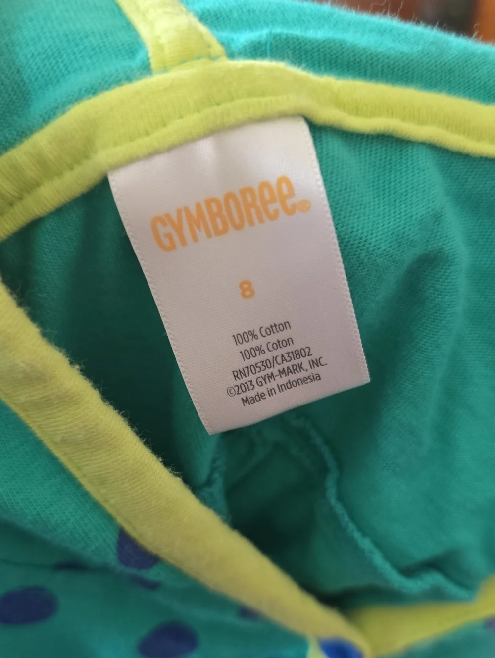 Gymboree bright teal